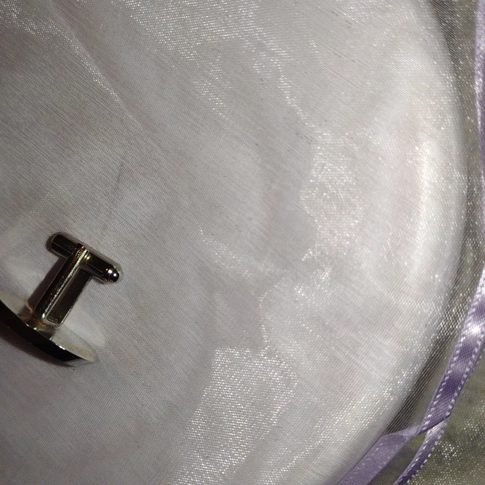 VINTAGE Silver Oval Striped Cufflinks